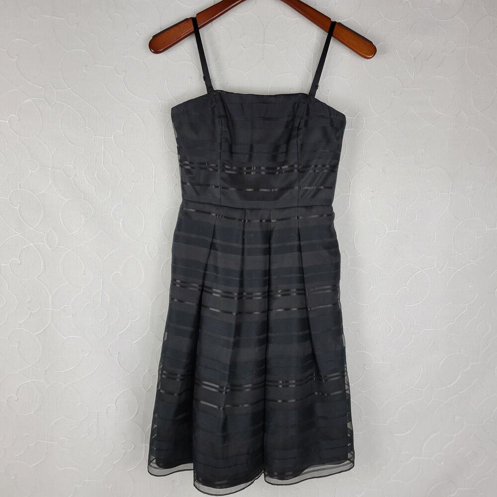 White House Black Market Womens Dress 00 Convertible Silk Blend Organza Overlay